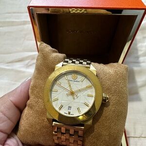 Tory Burch Gold and Cream Women’s Watch